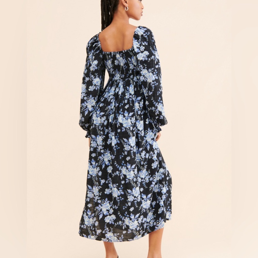 Free People | Jaymes Midi Floral Y2K Bohemian Western Summer Leg Slit Dress - Picture 3 of 9